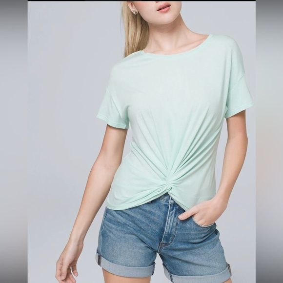 White House Black Market Tops - NWT White House Black Market Twist-Front Tee Size S